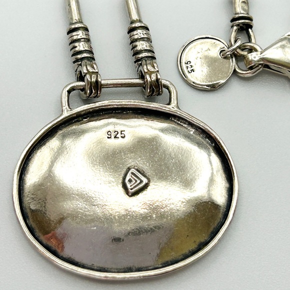 N1356 Vintage Silpada Oval 925 Sterling Silver Pendant Necklace 'Seattle Skies’ - Picture 10 of 15